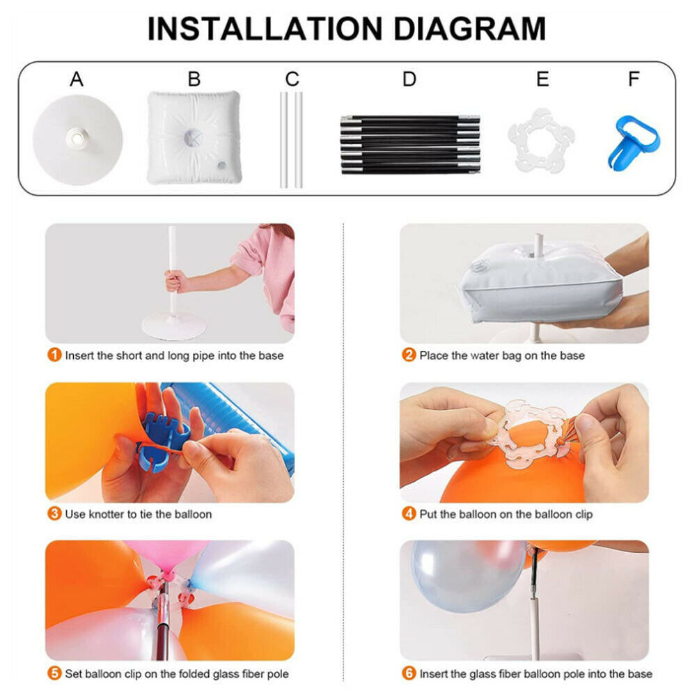 Balloon Arch Column Frame Garland Adjustable Arch Stand Wedding Party Decor 6