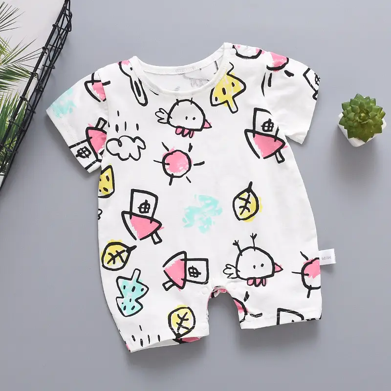 Cartoon Summer Baby Short Sleeve Romper