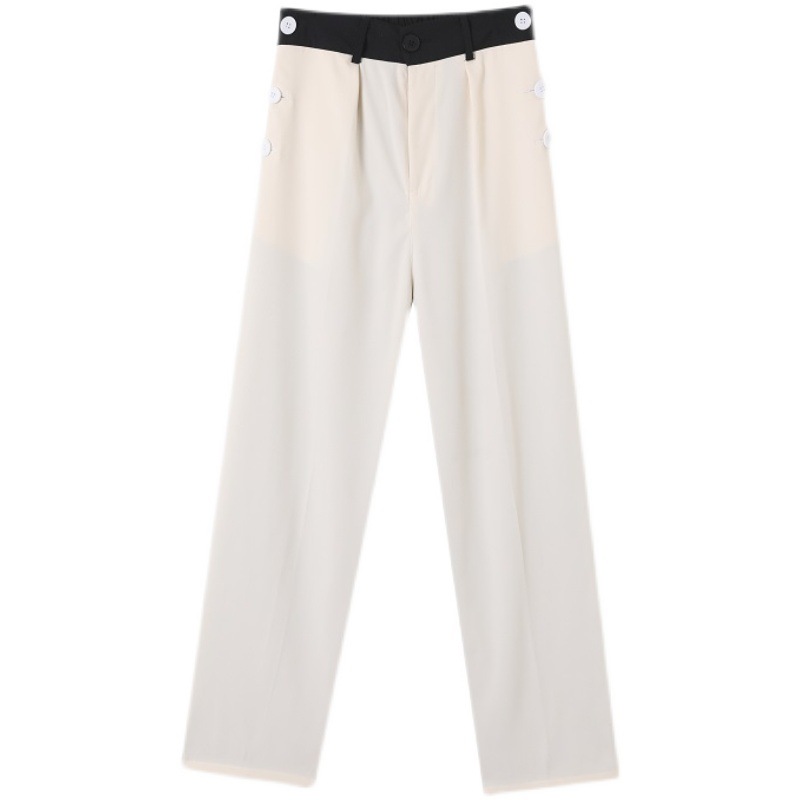 Men's Stitching Contrast Light Business Casual Pants