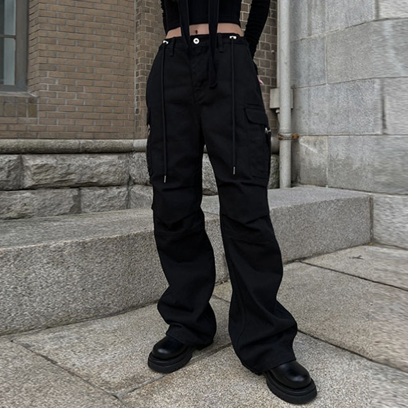 Women's Multi-pocket Waistband Zipper Work Jeans