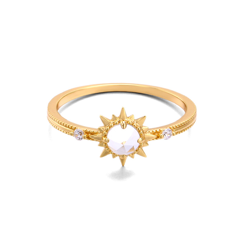 Luxury Retro Natural White Crystal Ring