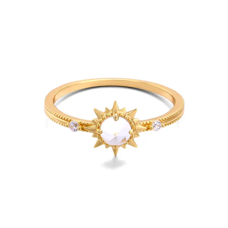 Luxury Retro Natural White Crystal Ring