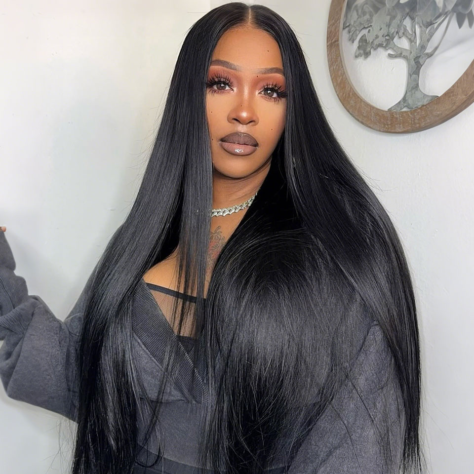 4x4 Lace Human Hair Wig Natural Color, Straight Texture, Density