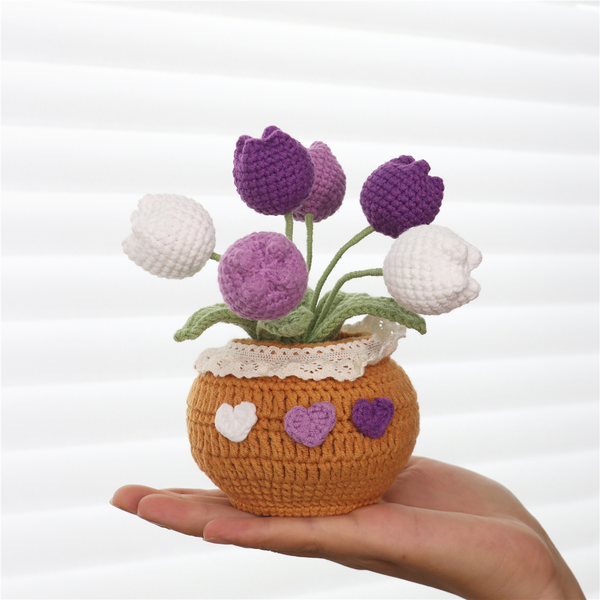 Crochet Tulip Potted Ornament, picture 3 of 5