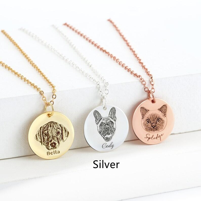Single-side Customization Stainless Steel Pet Photo Graffiti Pendant Keychain Bracelet