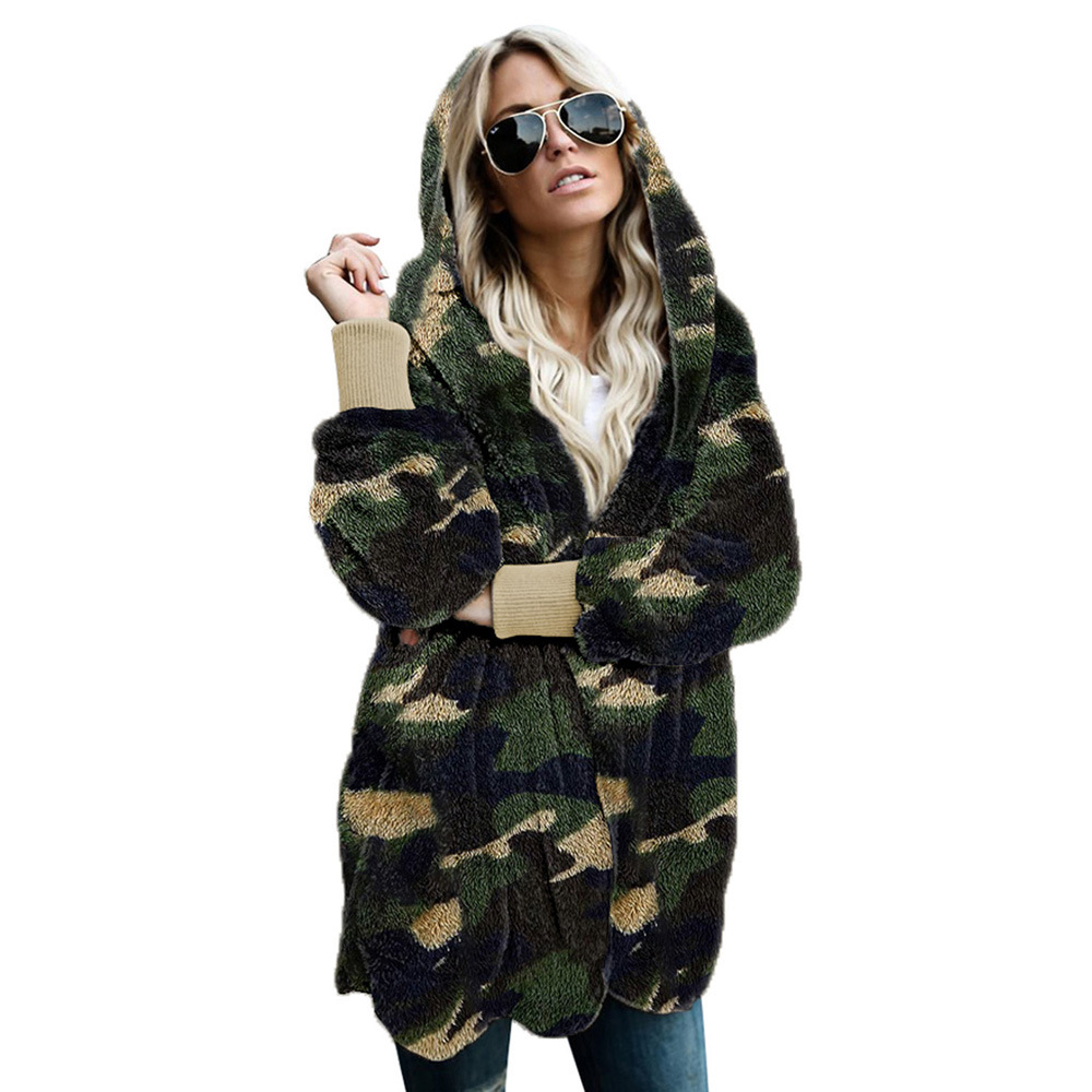 European And American Cross-border Hooded Loose Cardigan Woolen Jacket