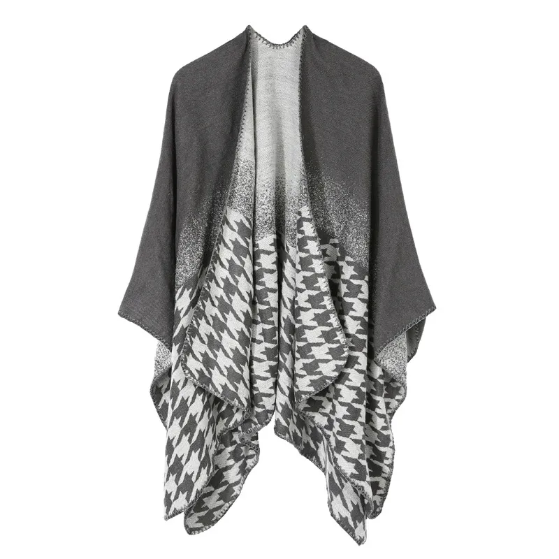 Ladies Ethnic Style Split Thick Warmth Shawl - 380P