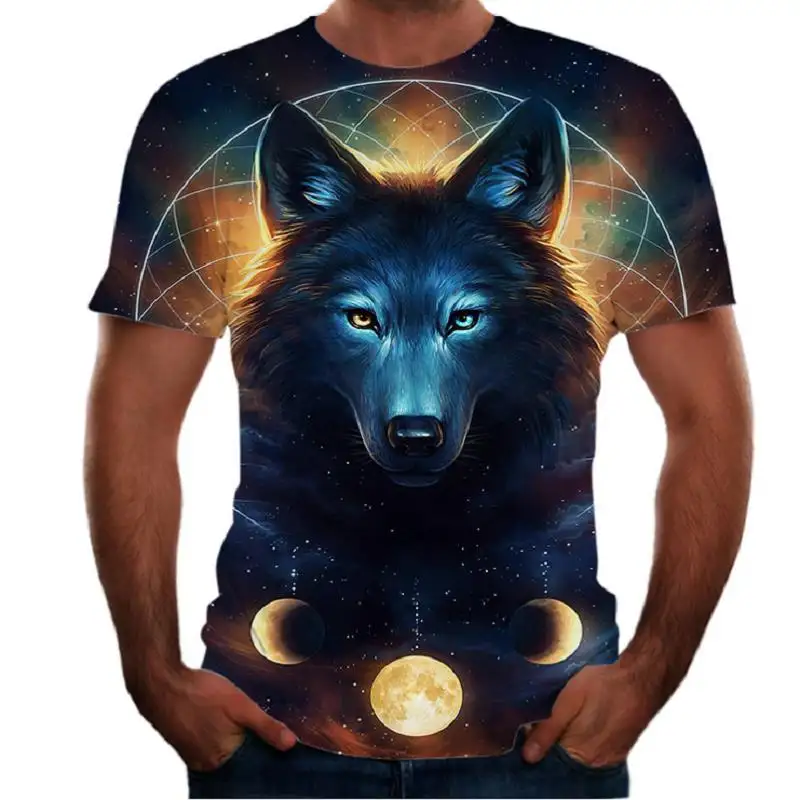 New Animal Print 3d T-shirt Men's Short
