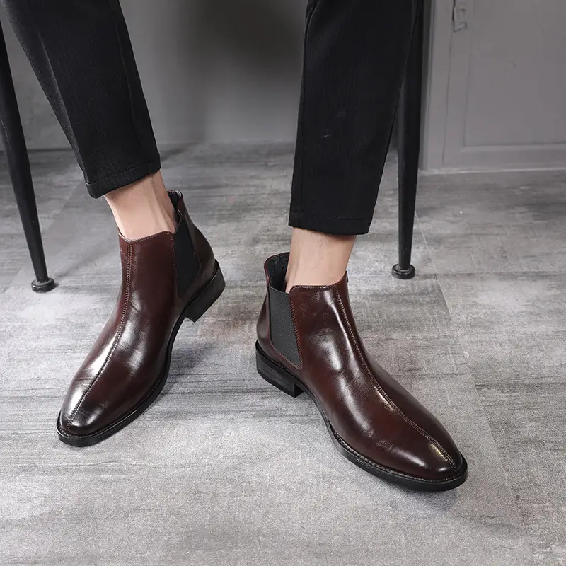 Men's Fashion High Top British Pointed Toe Martin Boots