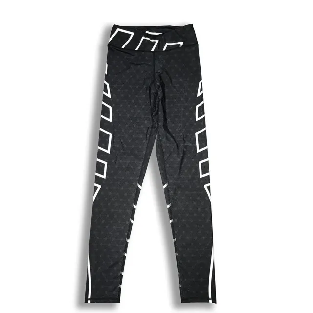 Women's Black Rectangular Print Cropped Pants Black - Shop at LoveMi