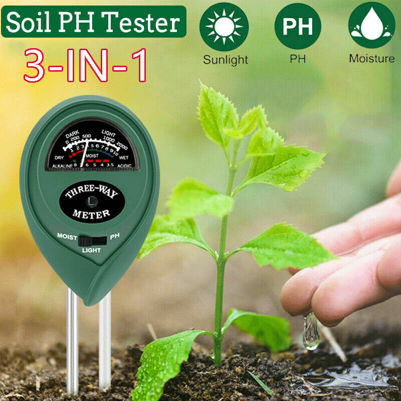 3 In 1 PH Tester Soil Water   Light Test Meter For Garden Plant Seeding