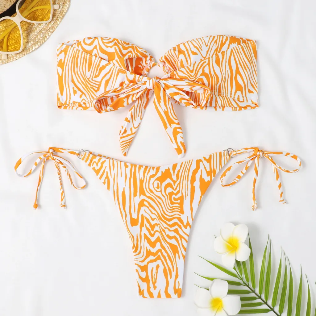 European And American Zebra Print Bikini - Zebra