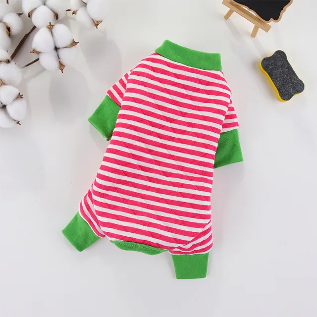 Winter Pet Dog Striped Four legged Coat Red - Shop at LoveMi