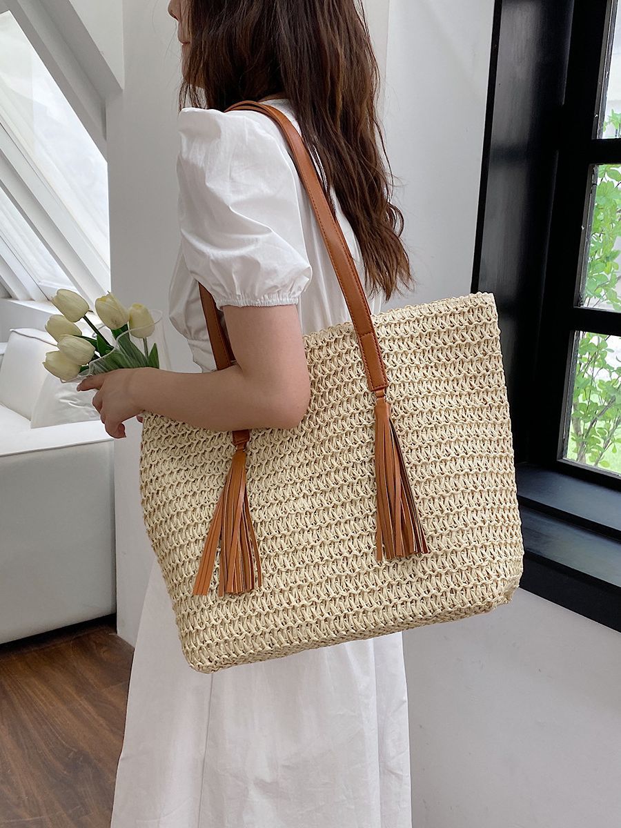 Large Capacity Handmade Storage Cotton And Linen Shoulder Bag