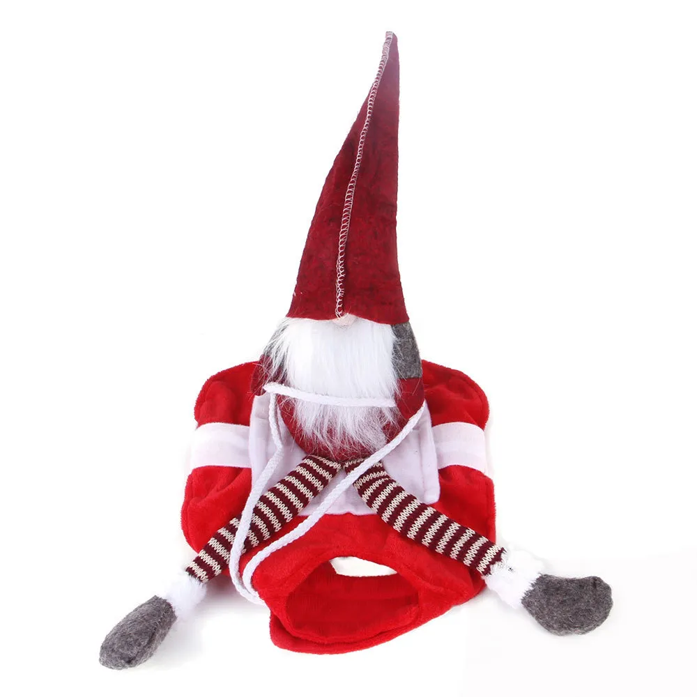 Dog Christmas Clothes Santa Claus Riding Deer - Red3