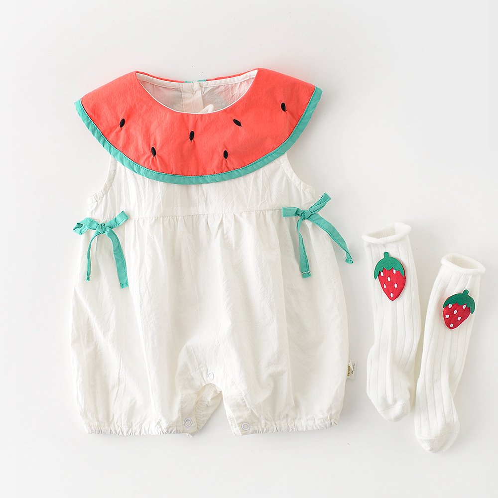 Cute Watermelon Collar Cool Sleeveless Bodysuit