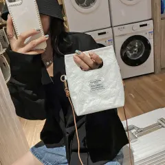 Crossbody Female Mini Mobile Phone Bag Japanese Simple One-shoulder Cute Bucket - White - View 1
