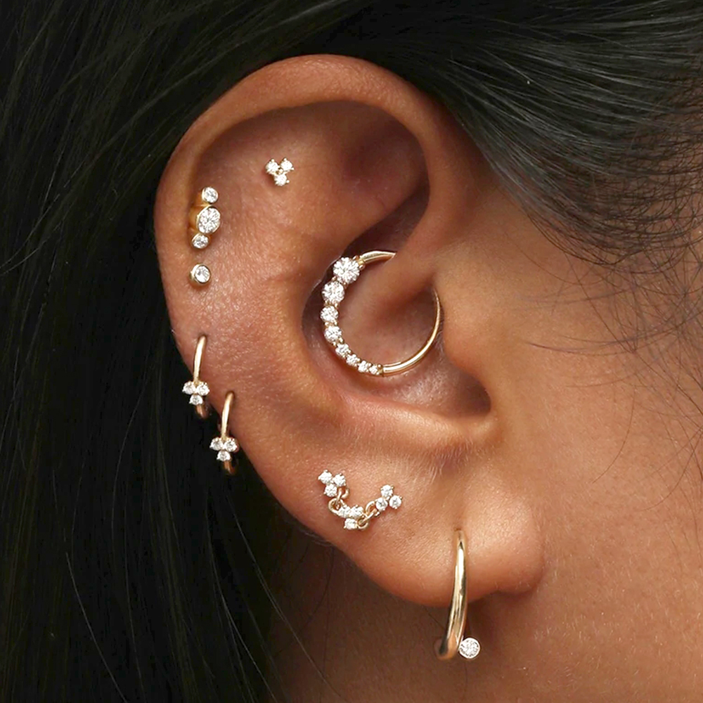 Title 4, S925 Sterling Silver INS Minimalist Ear Bone Stud