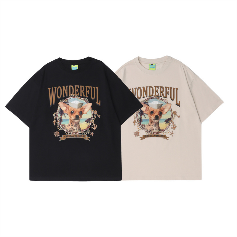 Men's And Women's Loose Round Neck Print T-shirt