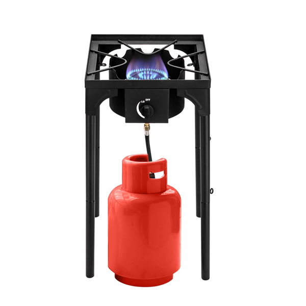 Outdoor Camp Stove High Pressure Propane Gas Cooker Portable Cast Iron Patio Cooking Burner Single Burner 75000-BTU — foto 7