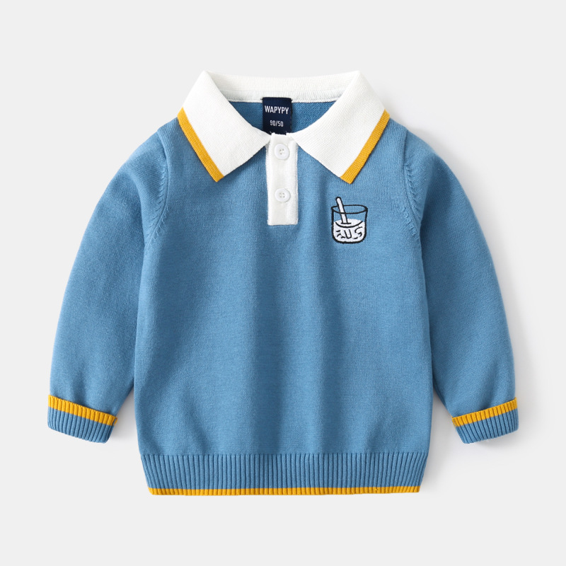 Fashion Boy Sweater Lapel Embroidery — foto 5