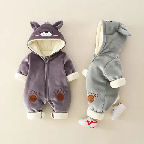 Newborn Baby Cartoon Clothes Autumn and Winter Plus Cotton