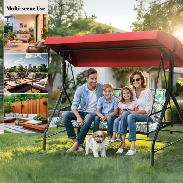 Outdoor Swing Cushions 70 Inch,Waterproof 4in Thick Porch Swing Cushion Replacement With Backrest And Ties,Comfortable 2-3 Seat Pation Swing Pad For Backyard,Garden,Lawn,Outdoor Furniture Green Flower — foto 7