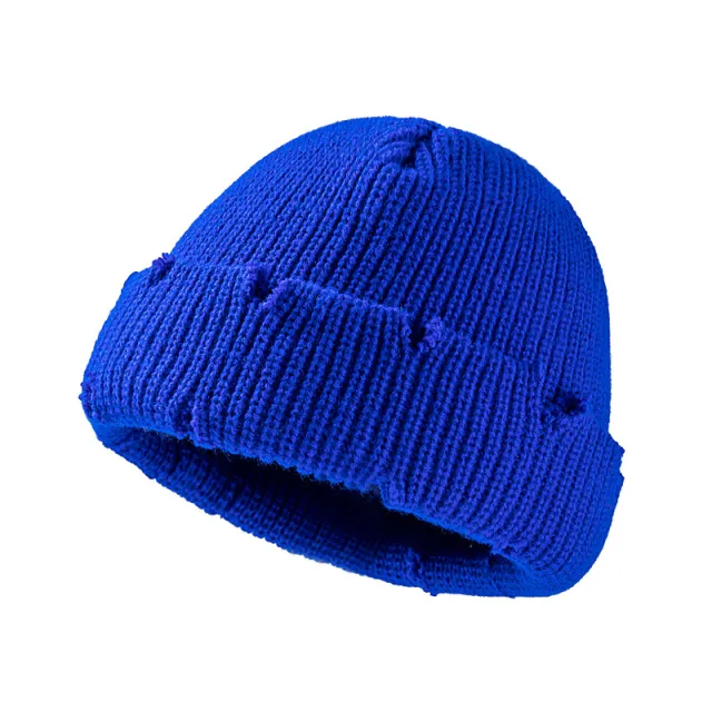 Men's Short Dome Korean Style Knitted Hat Dark Blue - Shop at LoveMi