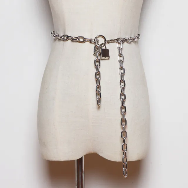 All match Iron Chain Belt Hip hop Personality Decoration With Skirt Silver - Shop at LoveMi
