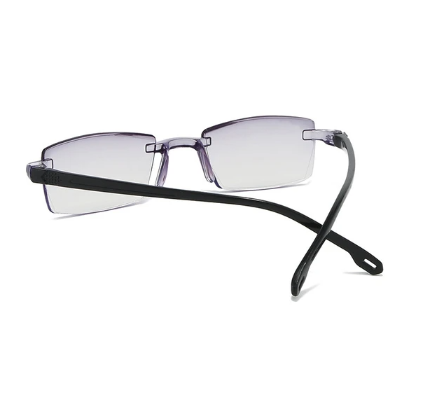 4 PK Mens Rectangular Rimless Blue Light Blocking Reading Glasses Unisex Readers