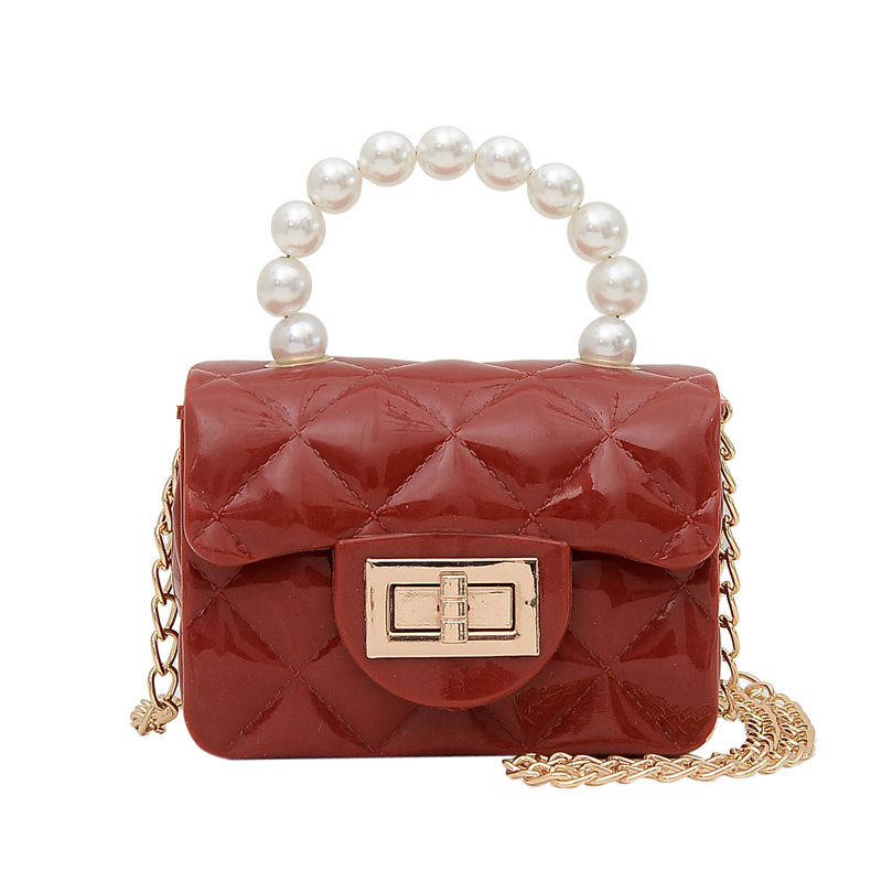 Title 11, Summer New Pearl Hand Chain Small Square Bag