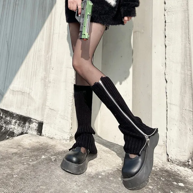 Japanese Zipper Leg Sleeve Is Fashionable And Warm Black - Shop at LoveMi