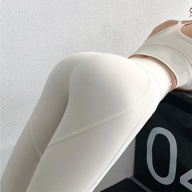 Women's Elastic Tight Quick Dry Running Sports High Waist Abdominal Yoga Pants White - Shop at LoveMi