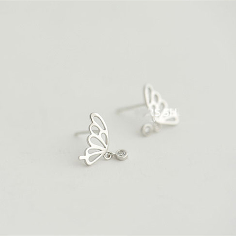 Women's Fashion Butterfly Hollow Sterling Silver Earrings