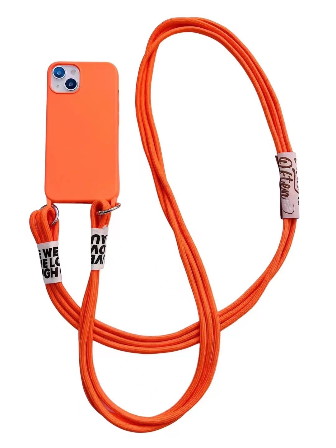 Coque de téléphone en silicone liquide avec longue lanière diagonale – rose – iPhone 11