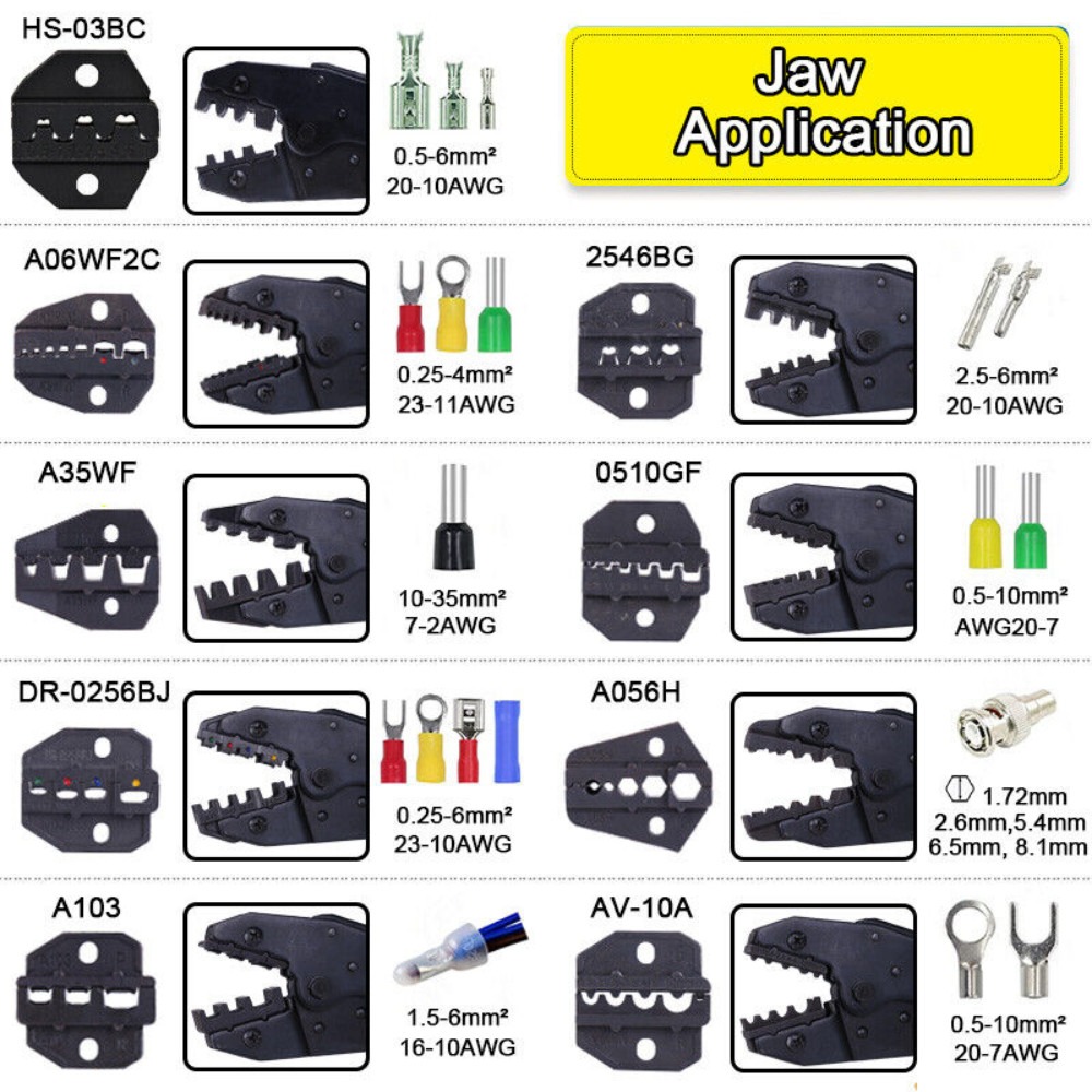 Ratchet Crimper Pliers Wire Terminal Crimping Tool