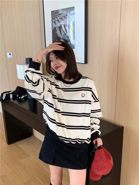 American Retro Striped Sweater For Women