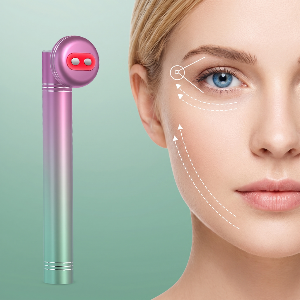 EMS Vibration Eye Massager, Household Eye Beautifying Device With Warm Red Light Eye Introduction Function, Fairy Wand