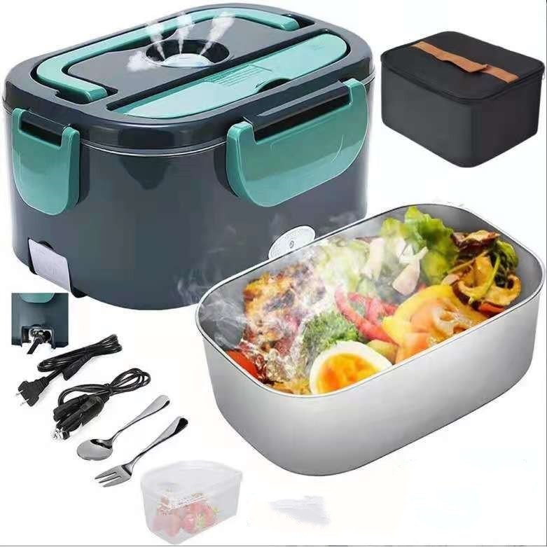 Insulated Lunch Box Large Capacity Heated Electric Lunch Box Stainless Steel Car Bento Box thumbnail 13