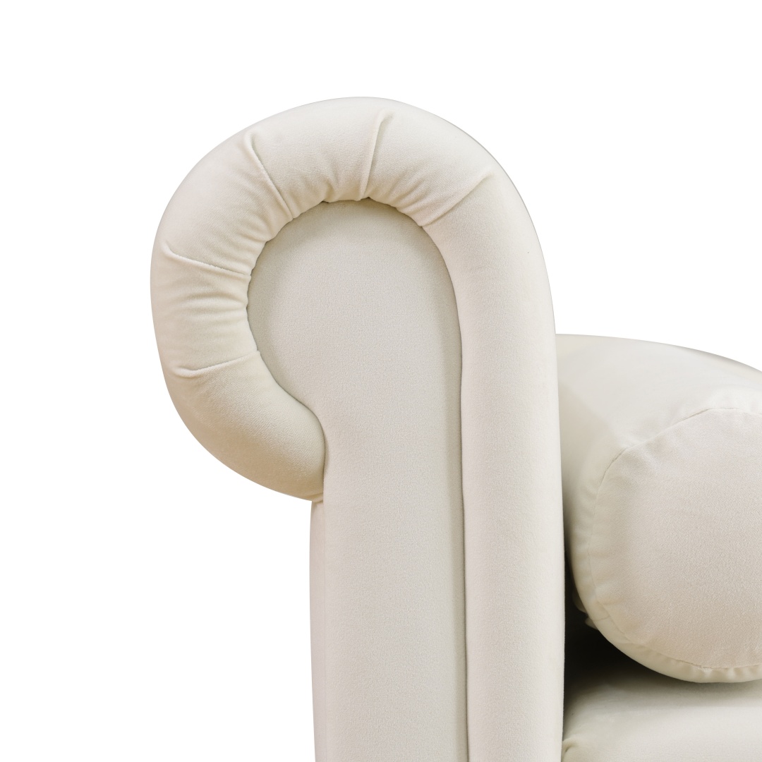 Pickup Only--White Fluffy Fabric Living Room Lounger