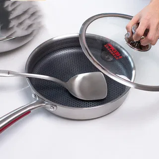 Stainless Steel Honeycomb Pan Cooking Skillet Steak Pan Saucepan Yue Kitchen - Shop at LoveMi