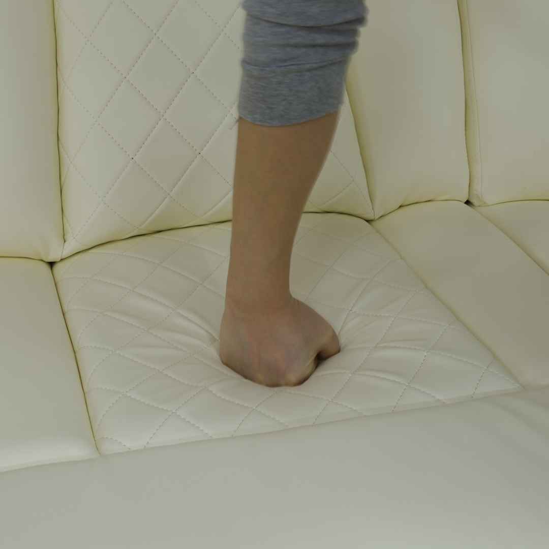 Pickup Only--White Breathing Leather 3-Piece Living Room Recliner Sofa Set