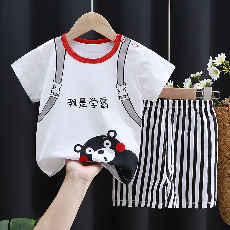 New Children's Short-sleeved Shorts Pure Cotton Suit