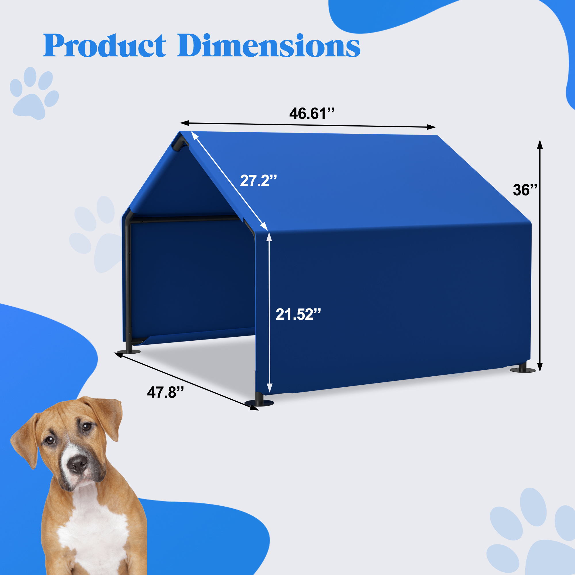Dog Shade Shelter Outdoor Tent For Small Medium Dogs, Waterproof Sun Protection Pet House For Dogs, Small Animals And Livestock — view 2 of 8