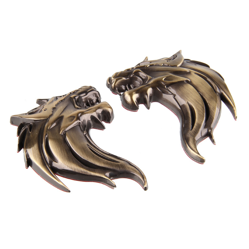 Wolf Head Totem Emblem Car Personality Metal Decal — foto 3