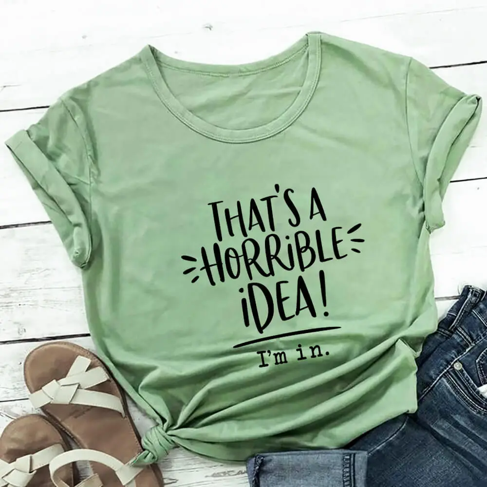 Letter Print Women's Creative Short-sleeved T-Shirt Women - Olive Green