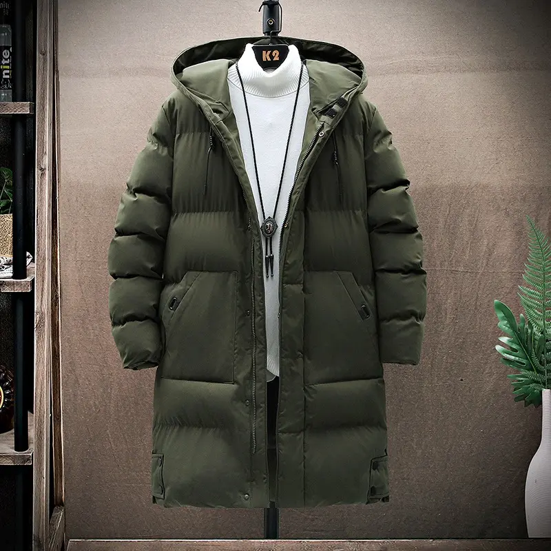 Pure Color Long Padded Jacket