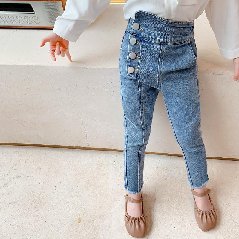 High-waist Korean Denim Trousers Female Treasure Elastic And Western Style