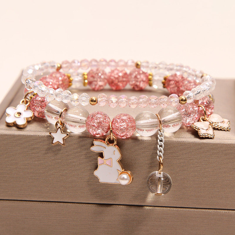Small  And Cute Rabbit Flower Crystal Bracelet Bracelet