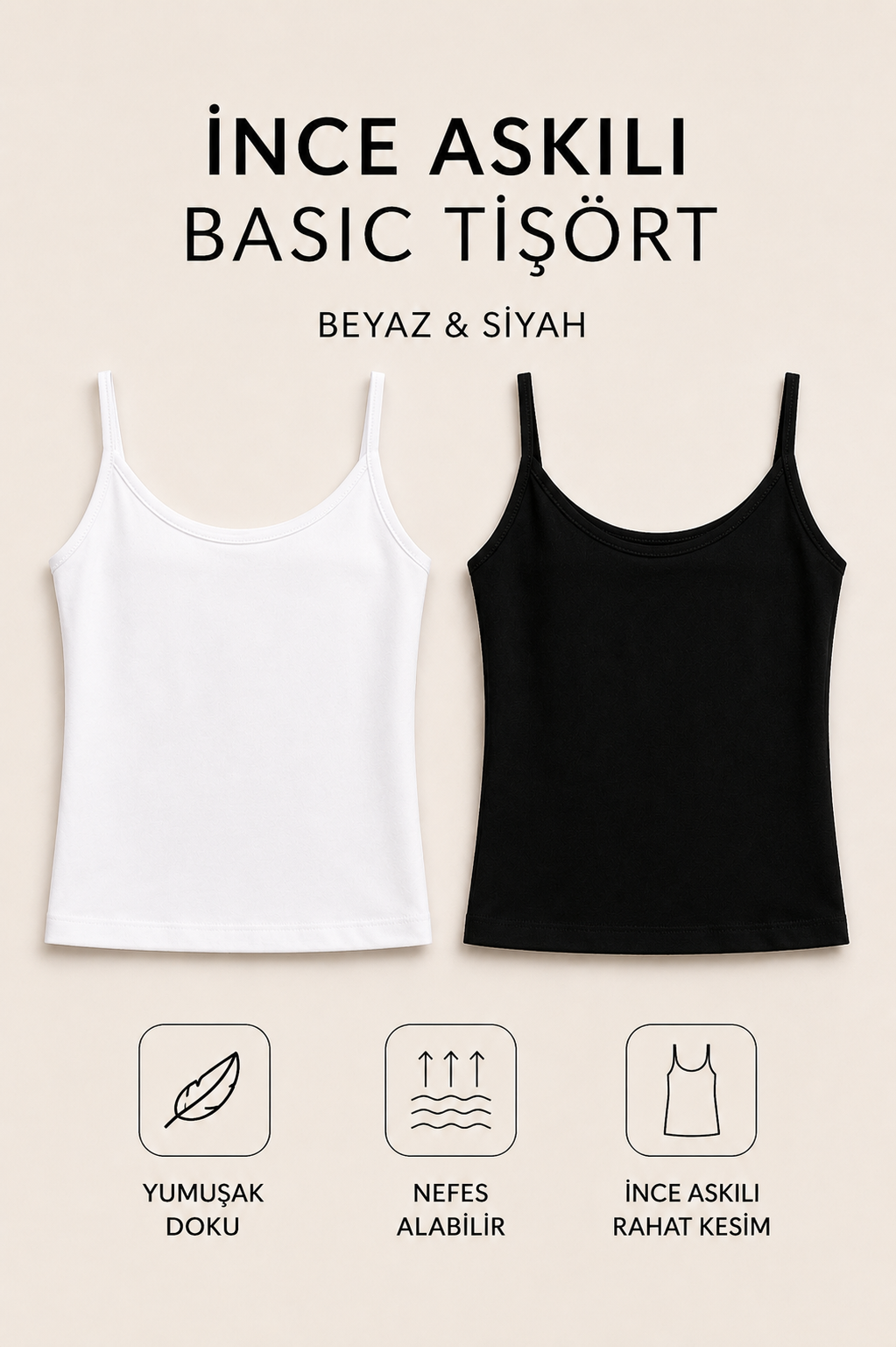 Women's Two Pack Spaghetti Strap Camis, Basic Stretch Cami Tops